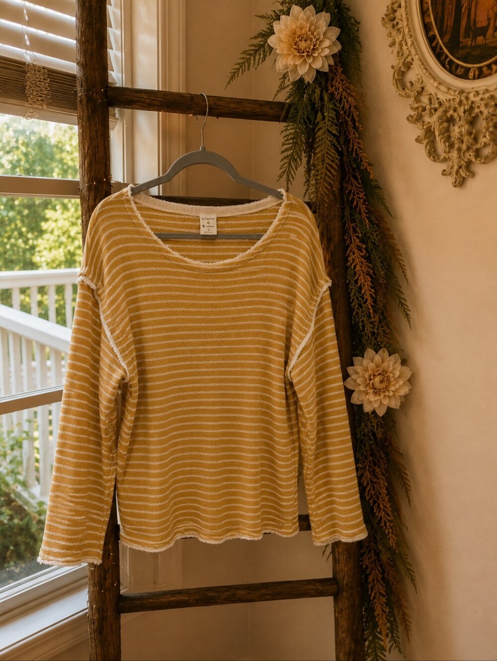 By Together Harvest Butter Yellow Striped Sweater